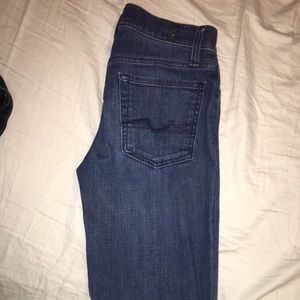 7 For All Mankind Dark Wash Skinny Jeans